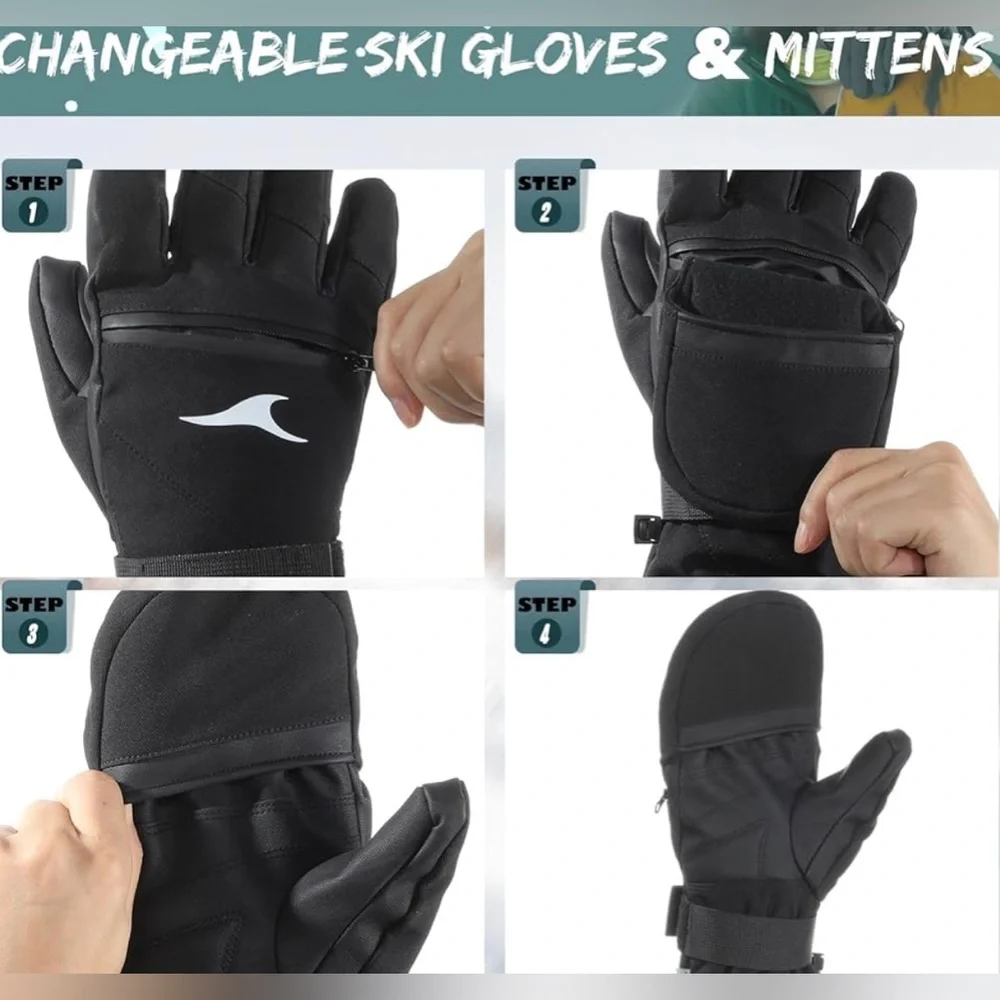 NWT Winter Cold Weather Gloves for Men & Women, Touchscreen Snow Mittens